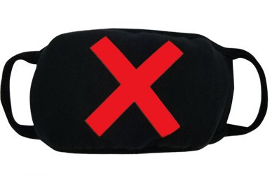 Маска на обличчя для підлітків чорна з малюнком "Red X"