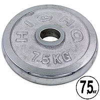 Млинці (диски) хромовані d-52мм HIGHQ SPORT ТА-1838 7,5 кг (метал хромований)