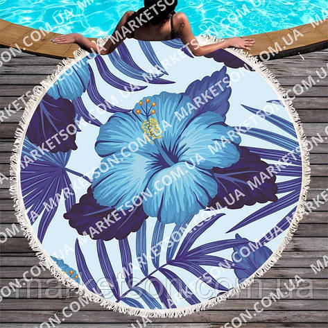 Круглий пляжний килимок рушник підстилка Лілія 150х150 (сезон 2020), фото 2
