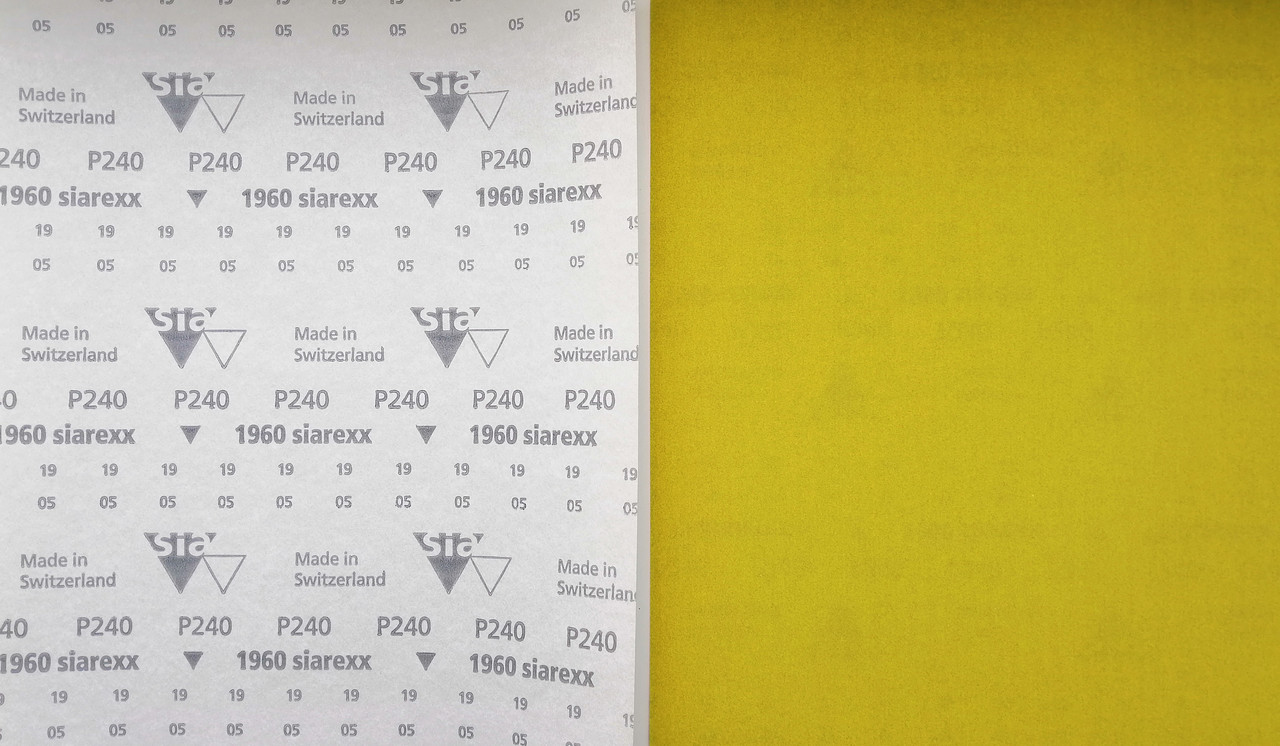 Наждачний папір в аркушах SIA, Швейцарія, 23Х28 см для шліфування і видалення лакофарбових покриттів. Зерно: Р240