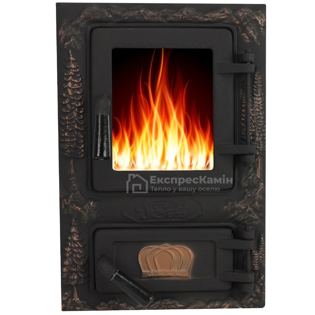 🔥Купить Дверцы печные со стеклом "Marcel" Чугунная дверка для печи ...