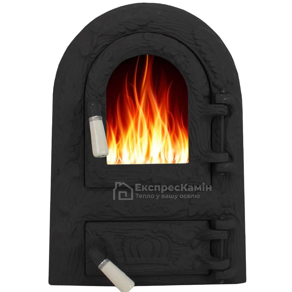 🔥Купить Дверцы печные со стеклом "Roy" Чугунная дверка для печи барбекю ...