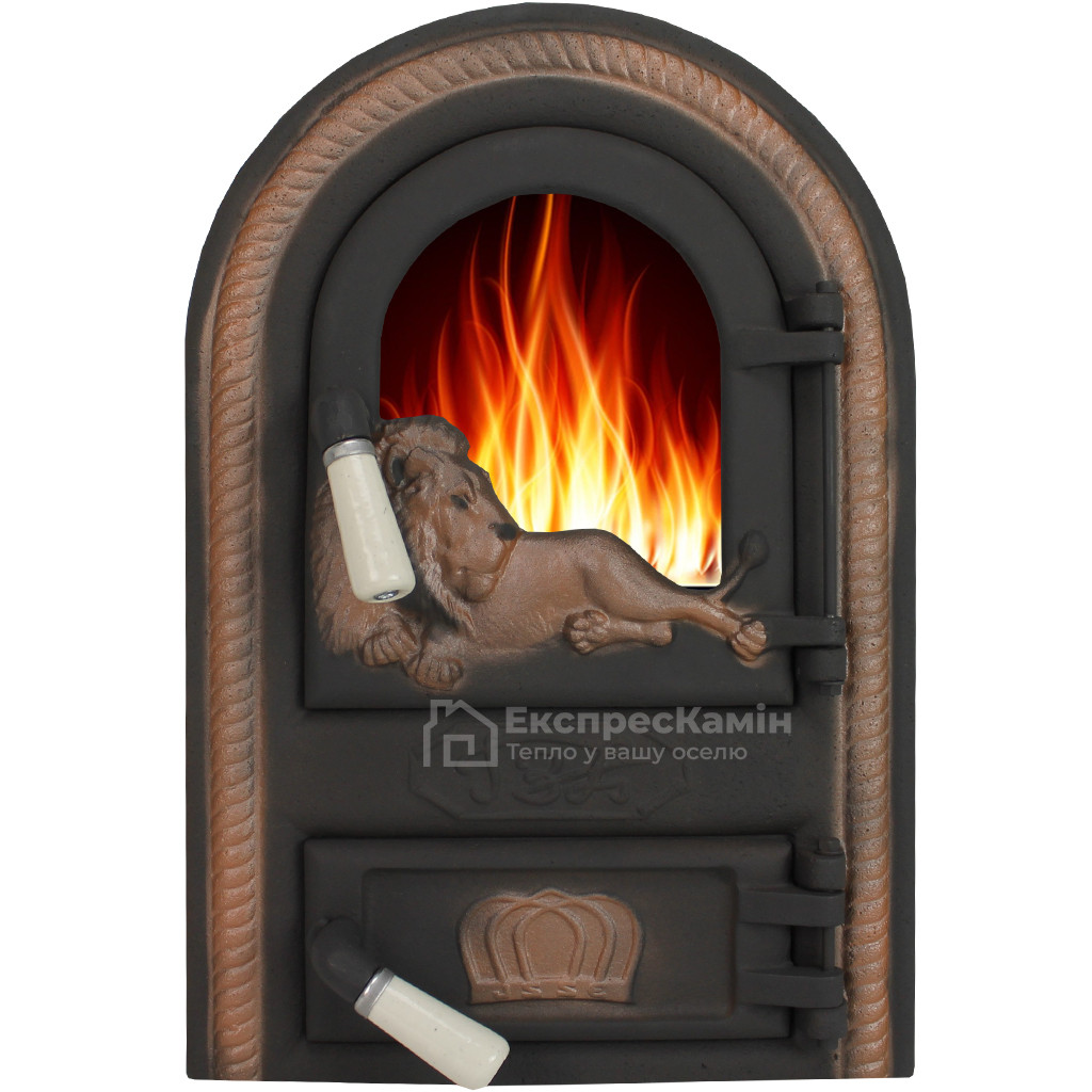 🔥Купить Дверцы печные со стеклом "Lenora" 360х540 Чугунная дверка для ...