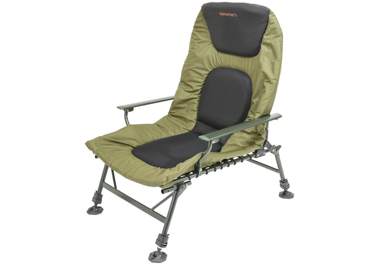 Крісло-розкладачка Brain Bedchair Compact, коропове крісло для риболовлі і природи посилене (130 кг)