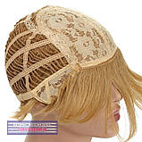 Перука стрижка з термоволосся 180℃ Sandy AT асиметрія пшеничний колір зі світло-русявим, фото 8