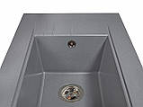 Сіра гранітна мийка MIRAGGIO Bodrum 650 Grey 6550, фото 3