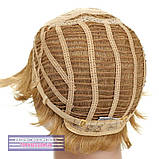 Перука стрижка з термоволосся 180℃ Sandy AT асиметрія пшеничний колір зі світло-русявим, фото 9