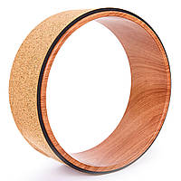 Колесо-кільце для йоги коркове Record Fit Wheel Yoga FI-6976 (коркове дерево, р-р 33х13см, рудий)