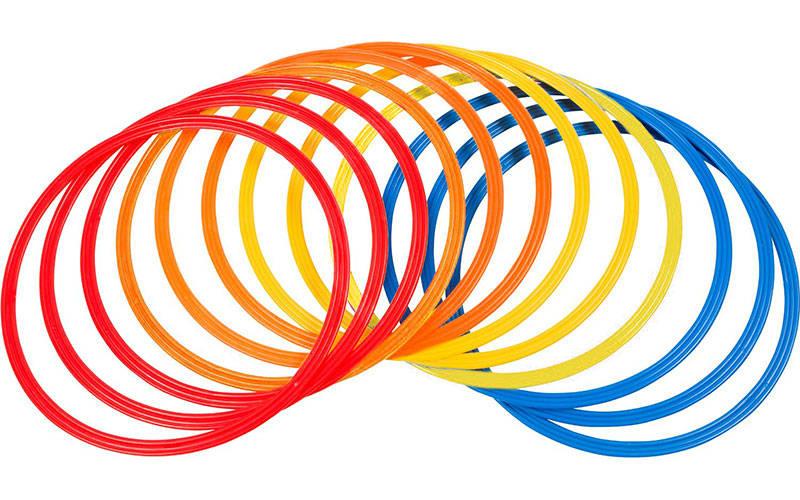 Кільця тренувальні C-4602-40 (пластик, d-40см, в комплекті 12шт., кольори в асортименті)