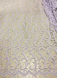 Тюль фатин білого кольору з вишивкою, фото 4