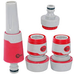 Насадка для поливання з плавним регулюванням потоку води + адаптер з різзю 1/2", 3/4" і 2 конектори для шланга