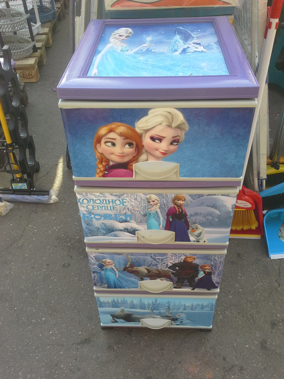 Комод пластиковий холодне серце з декором на кришці elif, фото 1