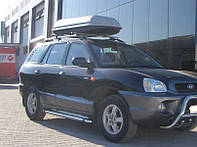 Пороги боковые (подножки-площадка) Hyundai Santa Fe 2001-2006 (Ø42)