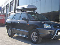 Пороги боковые (подножки-площадка) Hyundai Santa Fe 2001-2006 (Ø51)