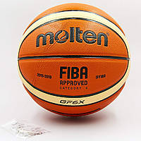 М'яч баскетбольний PU №6 MOLTEN BGF6X (PU, бутил, помаранчевий бежевий)