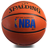 М'яч баскетбольний гумовий №7 SPALDING 83192Z LOGOMAN SOFT GRIP OUTDOOR (гума, бутил, оранжевий)