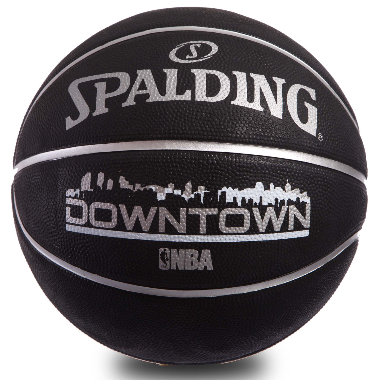 М'яч баскетбольний гумовий SPALDING DOWNTOWN OUTDOOR 83205Z No7 чорний
