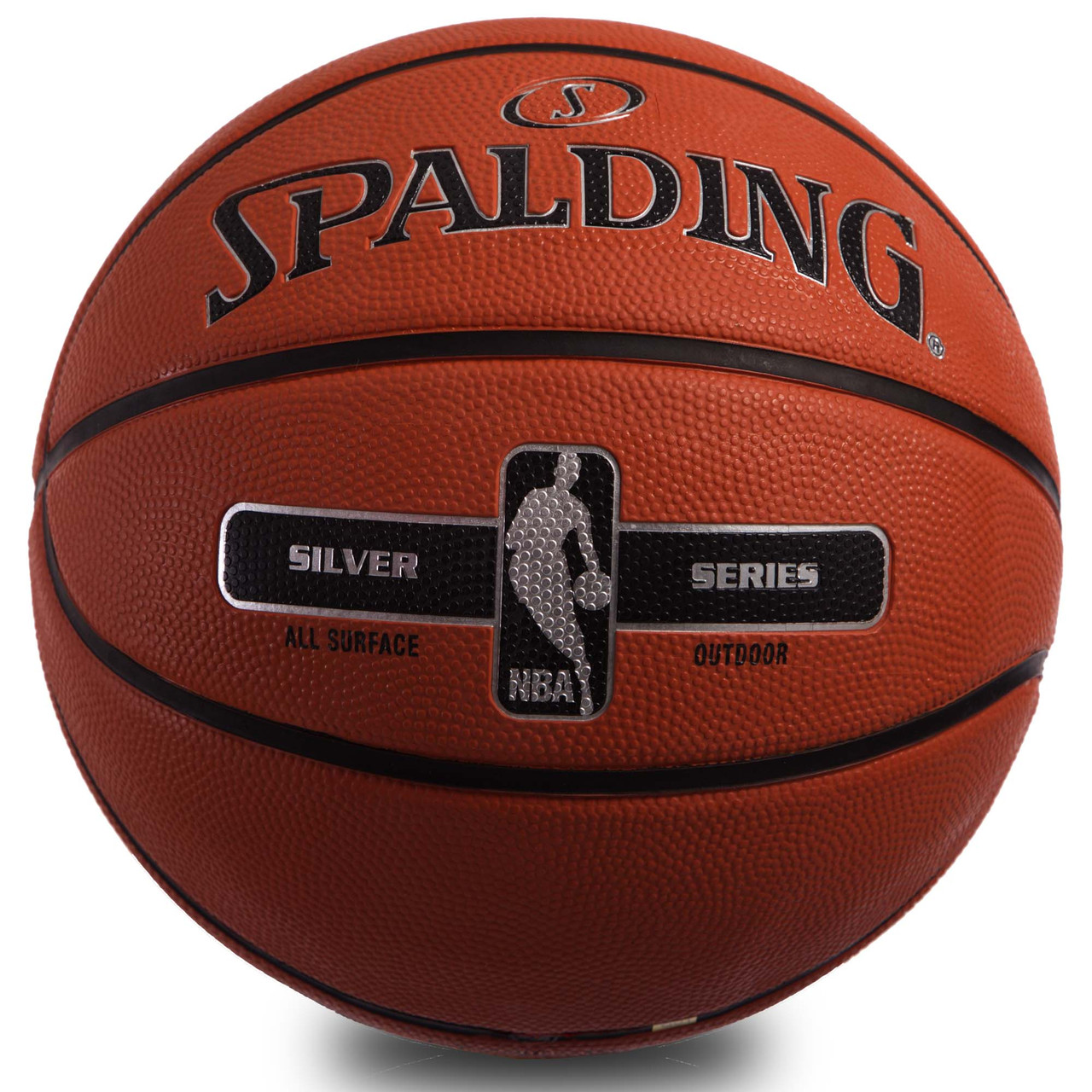 М'яч баскетбольний гумовий SPALDING NBA SILVER SERIES OUTDOOR 83494Z No7 жовтогарячий
