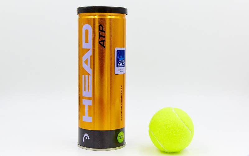 М'яч для великого тенісу HEAD (3шт) 570303 ATP METAL CAN (у вакуумній упаковці, салатовий)