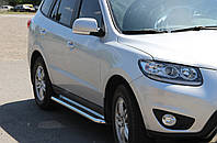 Пороги боковые (подножки-площадка) Hyundai Santa Fe 2006-2012 (Ø42)