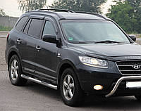 Пороги бічні (підніжки-труби з накладками) Hyundai Santa Fe 2006-2012 (Ø60)