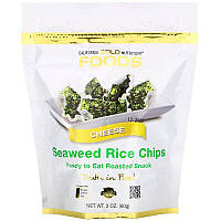 California Gold Nutrition, Seaweed Rice Chips, рисові чипси з морськими водоростями, сир, (60 г)