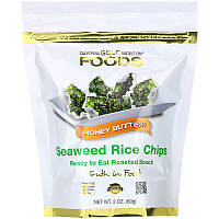 California Gold Nutrition, Seaweed Rice Chips,Рисові чіпси з морськими водоростями,медове масло,60г