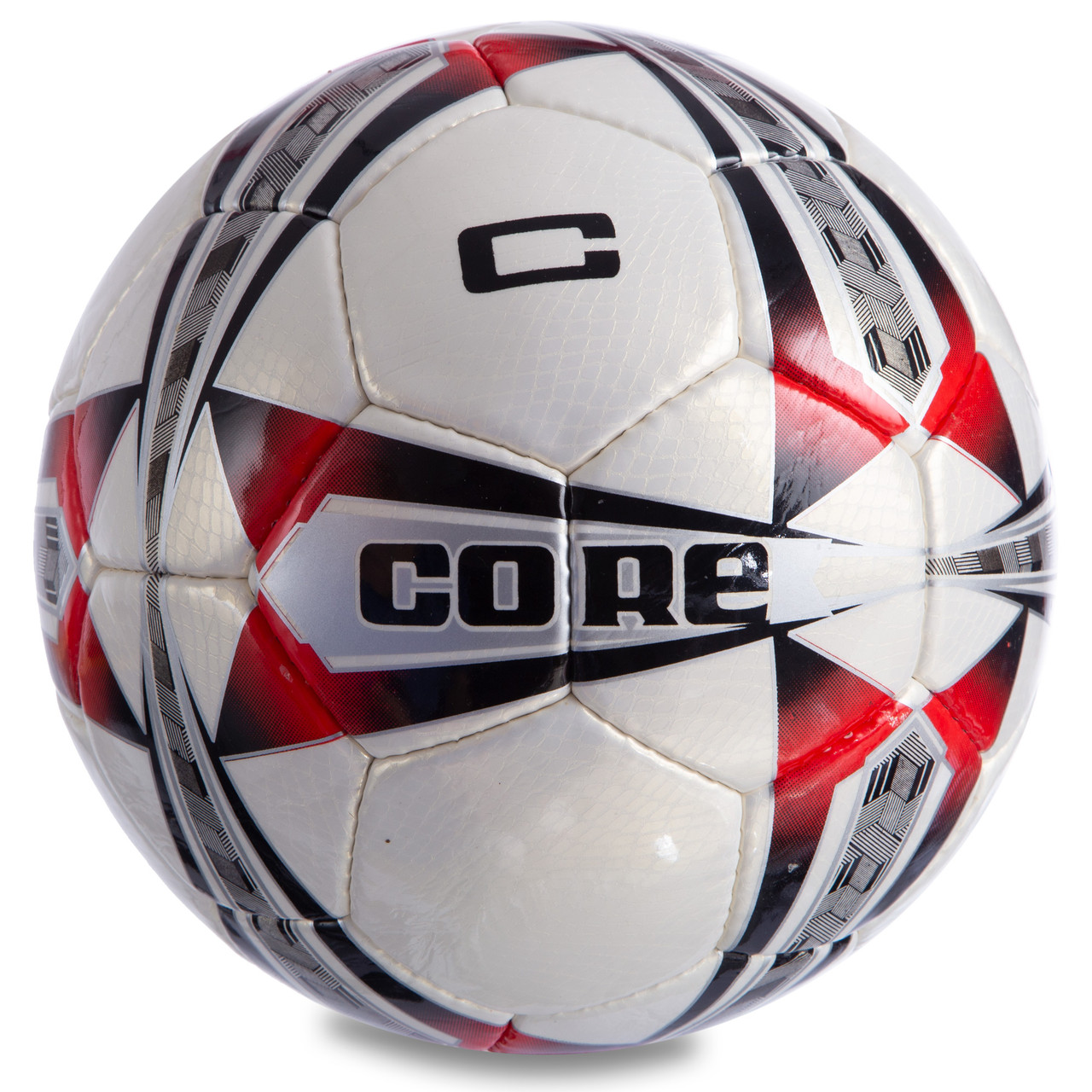 М'яч футбольний CORE 5 STAR CR-007 No5 PU білий-червоний