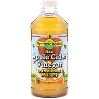 Dynamic Health Laboratories, Органический яблочный уксус с медом (бутылка стекло) США (473 мл)