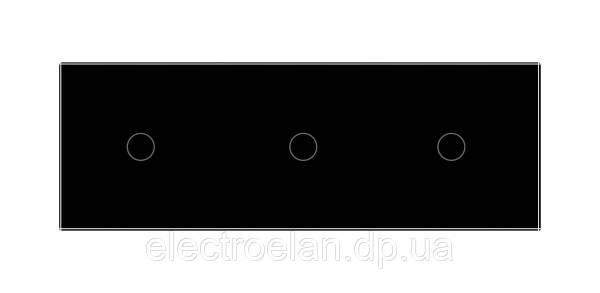Сенсорная панель выключателя Livolo 3 канала (1-1-1) черный стекло (VL-C7-C1/C1/C1-12) - фото 2 - id-p845198083