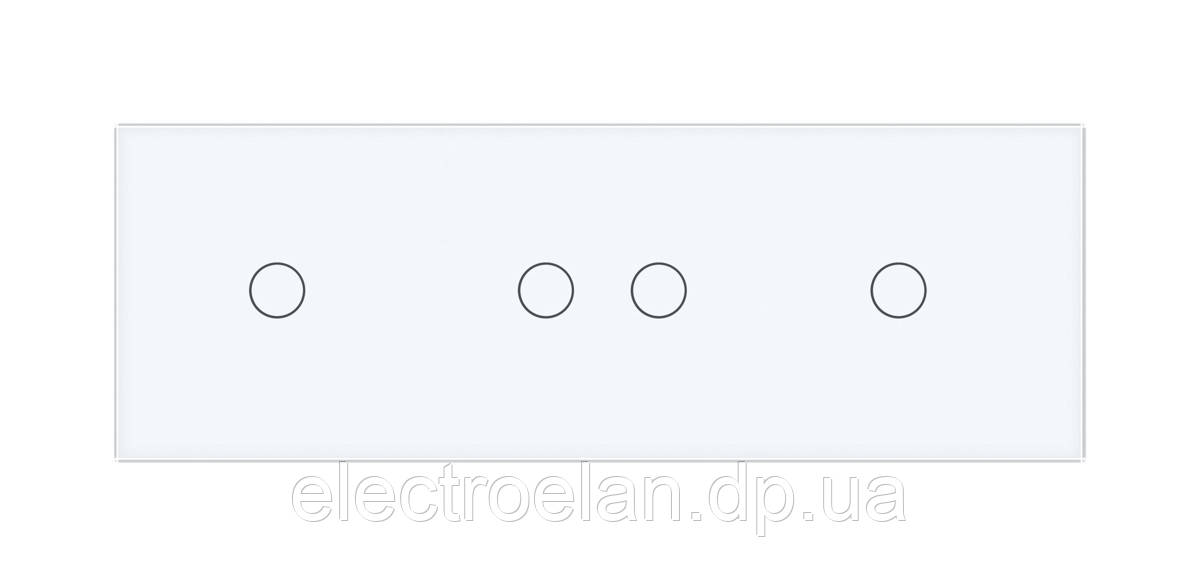Сенсорная панель выключателя Livolo 4 канала (1-2-1) белый стекло (VL-C7-C1/C2/C1-11) - фото 2 - id-p845197153