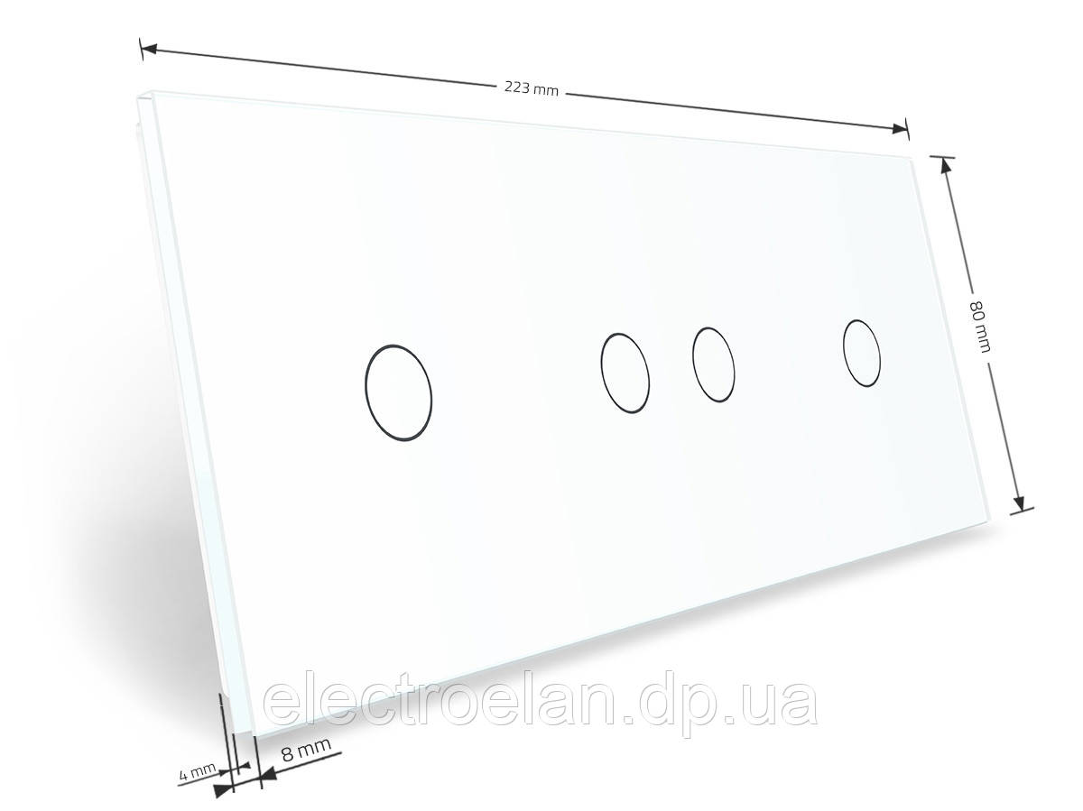 Сенсорная панель выключателя Livolo 4 канала (1-2-1) белый стекло (VL-C7-C1/C2/C1-11) - фото 3 - id-p845197153