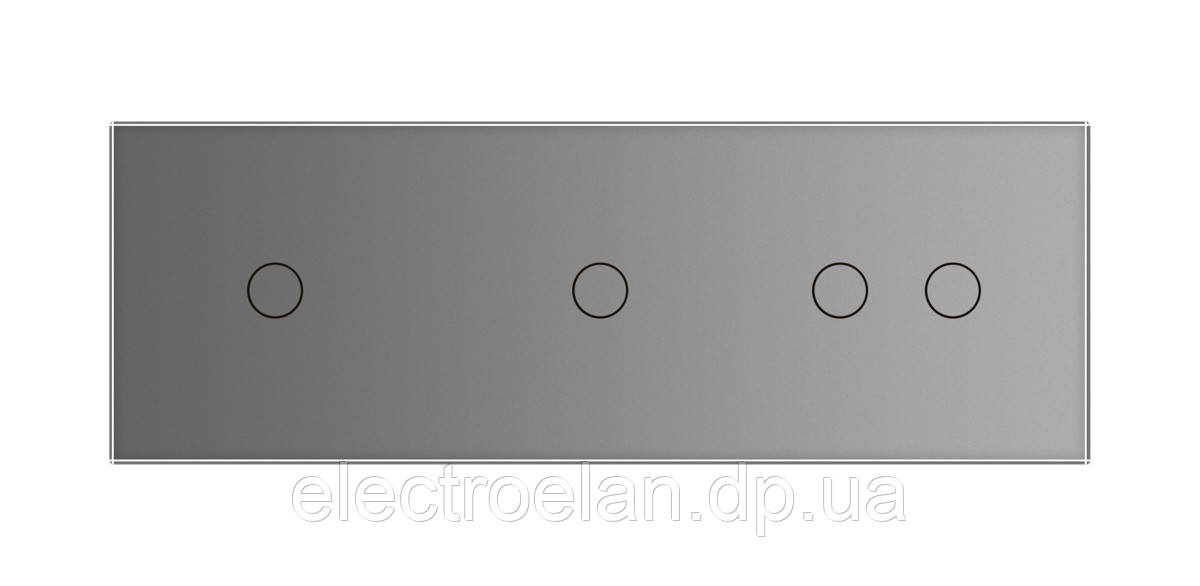 Сенсорная панель выключателя Livolo 4 канала (1-1-2) серый стекло (VL-C7-C1/C1/C2-15) - фото 2 - id-p845197202