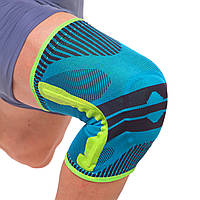 Наколінник зі спіральними ребрами жорсткості та силіконовим кільцем EXCEED 883CA L-XL 1 шт. блакитний-салатовий