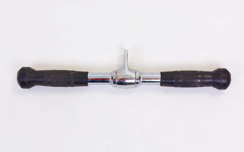 Ручка для тяги на трицепс, біцепс пряма c обертовим підвісом з PU накладкою Record TA-5703 (l-40см), фото 1