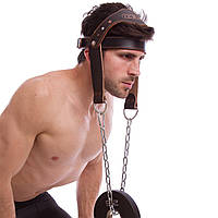 Упряж для тренування м'язів шиї VL-8189 (шкіра, метал)
