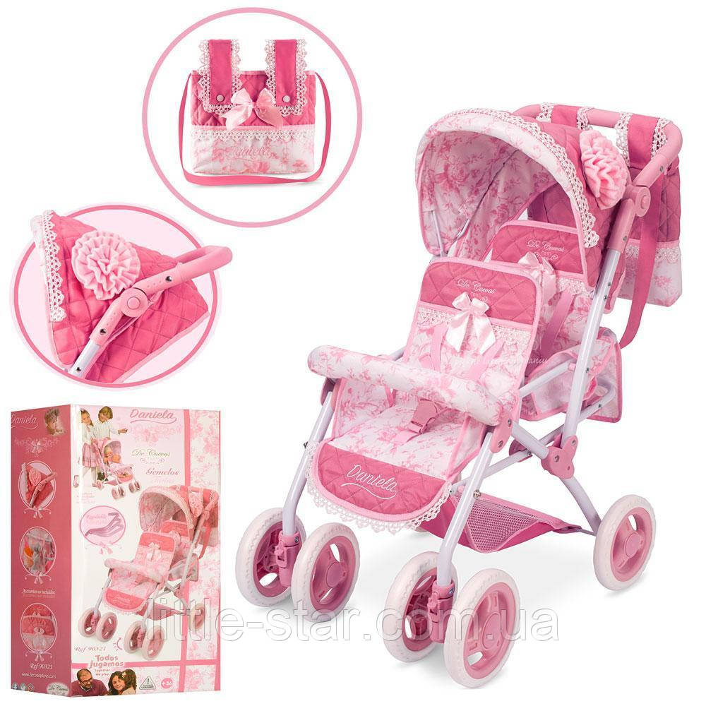 Коляска для ляльки Daniela Twins 90321 Pink