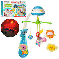 Дитяча музична карусель-мобіль на ліжечко, 15 мелодій,проекція зоряного неба,FS-35604