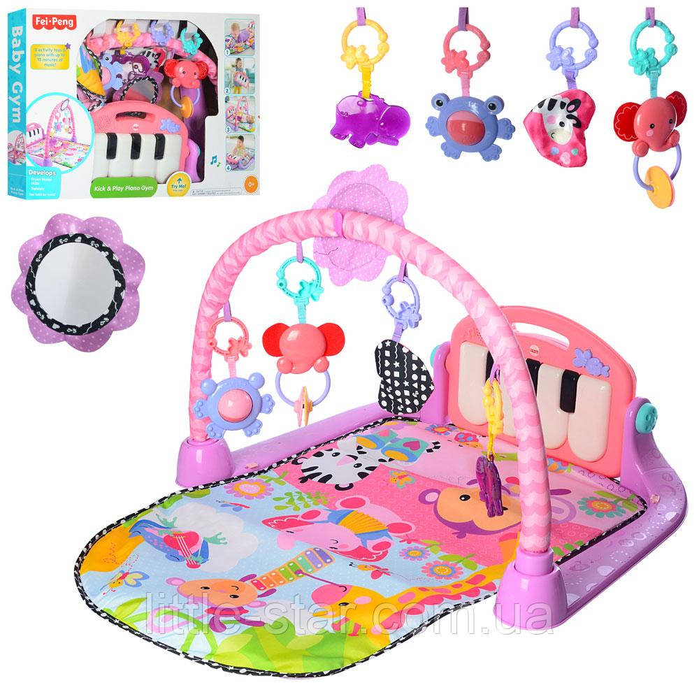 Килимок для малюків 800*490 мм з піаніно 988-123, рожевий