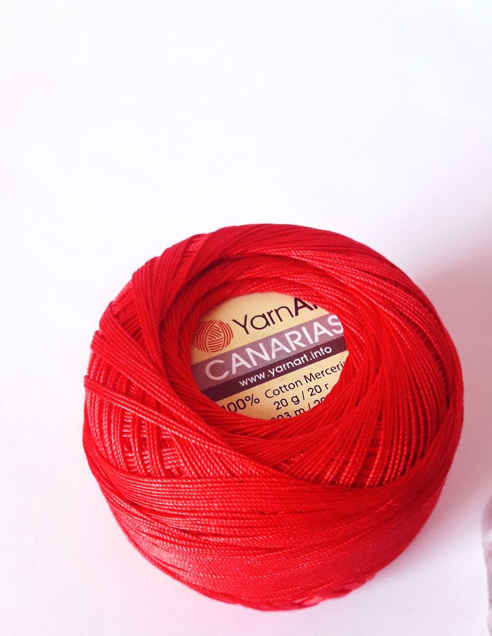 Канаріас Пряжа Canarias YarnArt 100%  червоний яскарий, 1 шт. No 6328