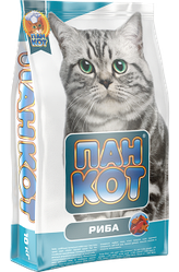 Сухий корм для котів Пан Кот Риба (на основі м'яса та риби), 10кг.