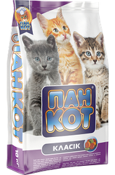 Сухий корм для котів Пан Кот (Класік для кошенят), 10кг.