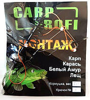 Оснащенная кормушка Carp Profi Пружина, крашенная, 3 крючка, 20г