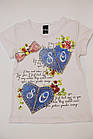 Дитяча блакитна футболка для дівчинки "Серце " / 1-2/  86-92, фото 2