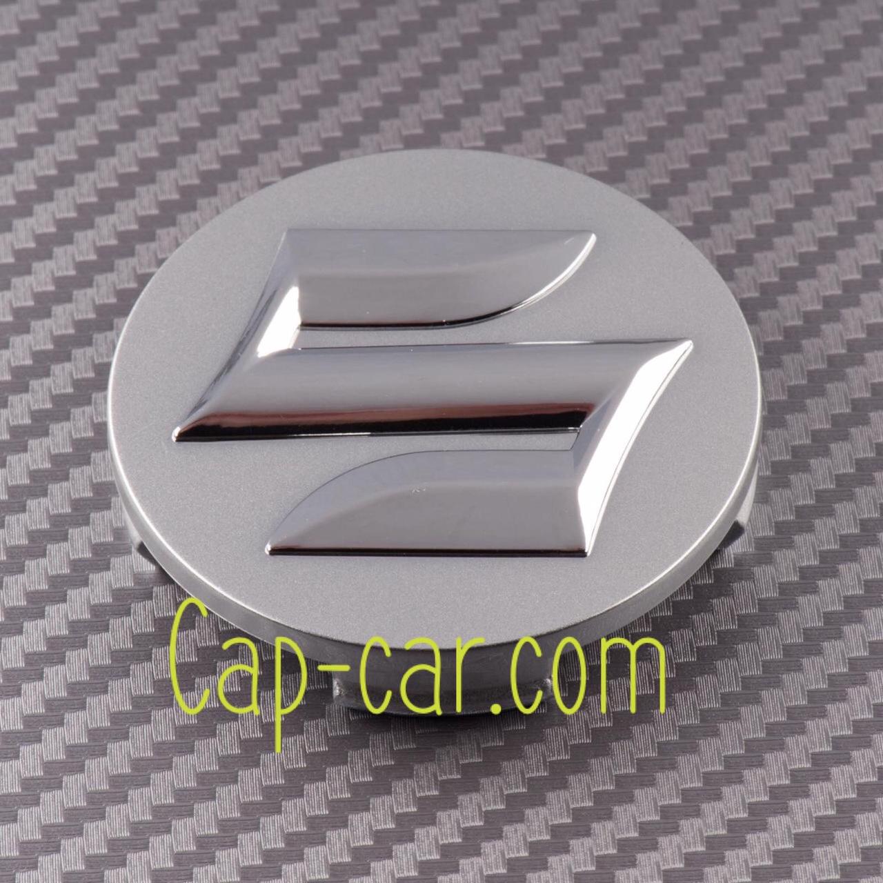 Ковпачки, заглушки для литих дисків Suzuki. 43252-63J10-CZ2. сірий +хром (54 мм), фото 1