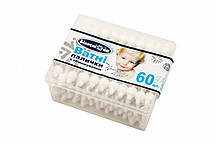 Ватні палички з обмежувачем 60 шт/уп Білосніжка