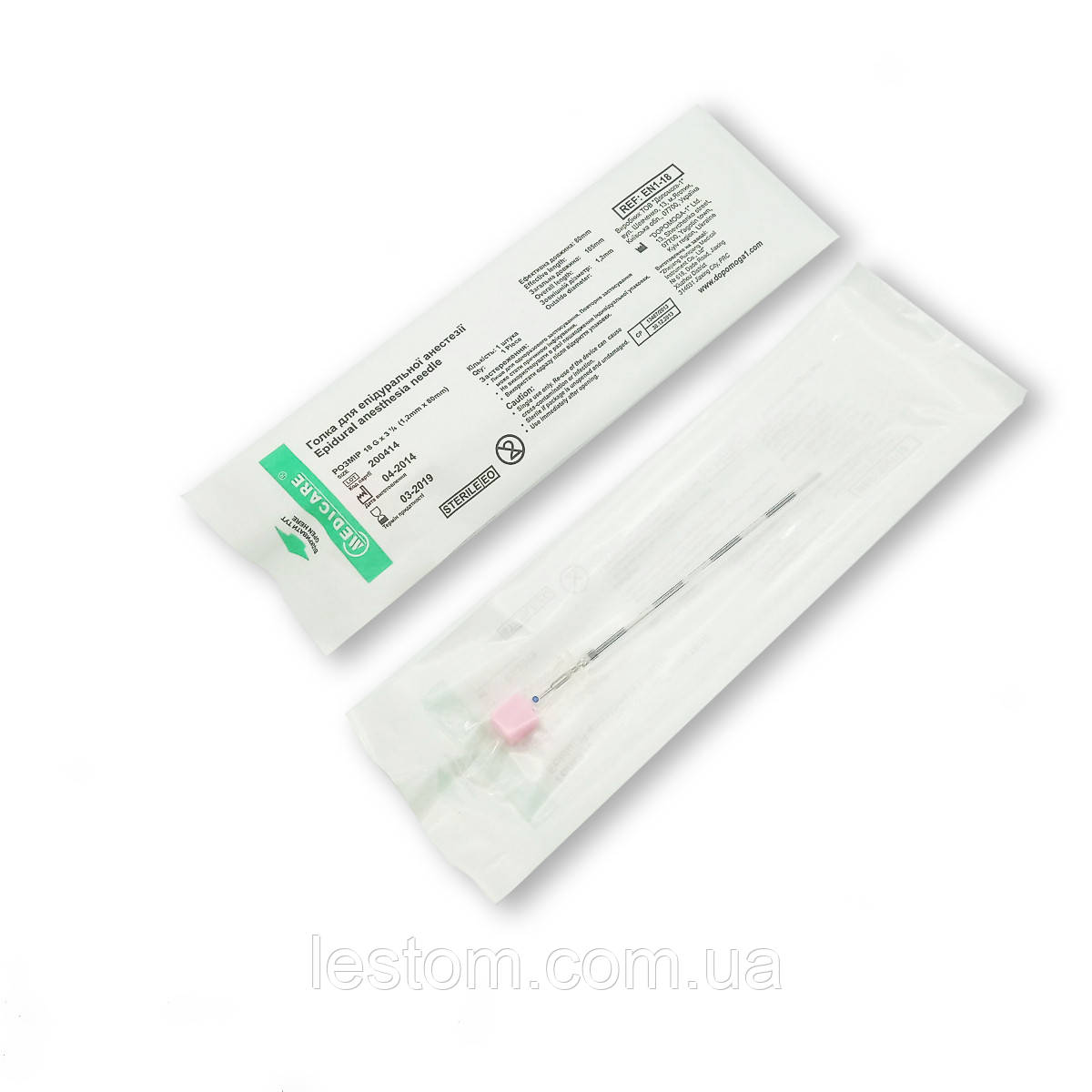 Голка спінальна 18G (1,2 мм x 90 мм) ріжева MEDICARE