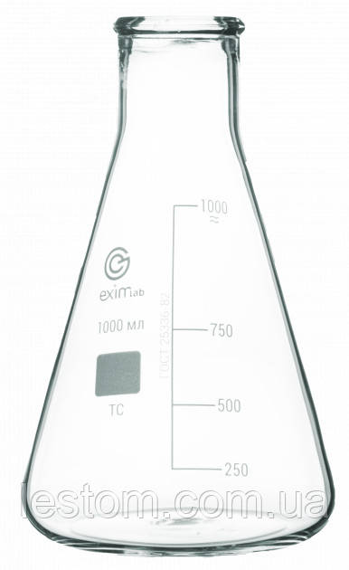 Колба EximLab КН-1-1000-29/32 конічна з взаємозамінним конусом і поділками