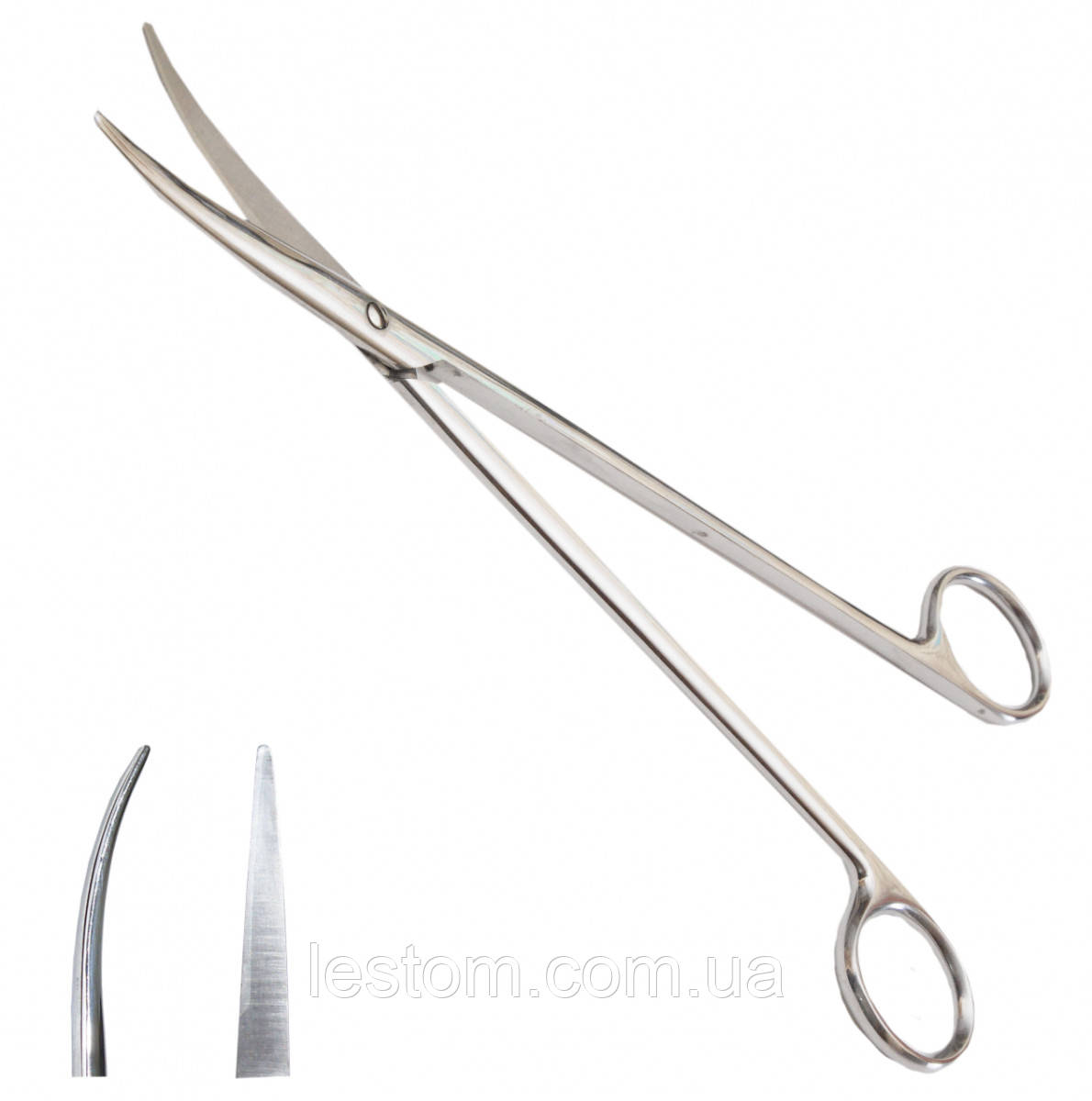 Ножиці по Metzenbaum, для розтину м'яких тканин, вертикально- зігнуті, з твердосплавом SURGIWELOMED. Довжина