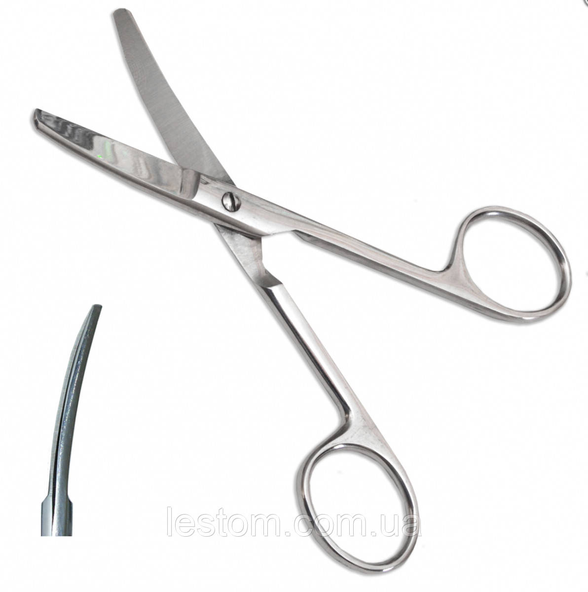 Ножиці тупокінцеві, вертикально - зігнуті SURGIWELOMED. Довжина 14,0 см